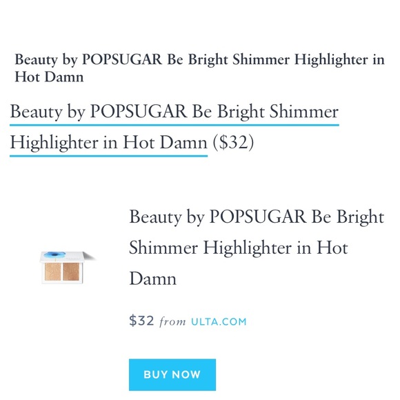 🆕 POPSUGAR BE BRIGHT HIGHLIGHTER IN HOT DAMN🆕 - Picture 3 of 4